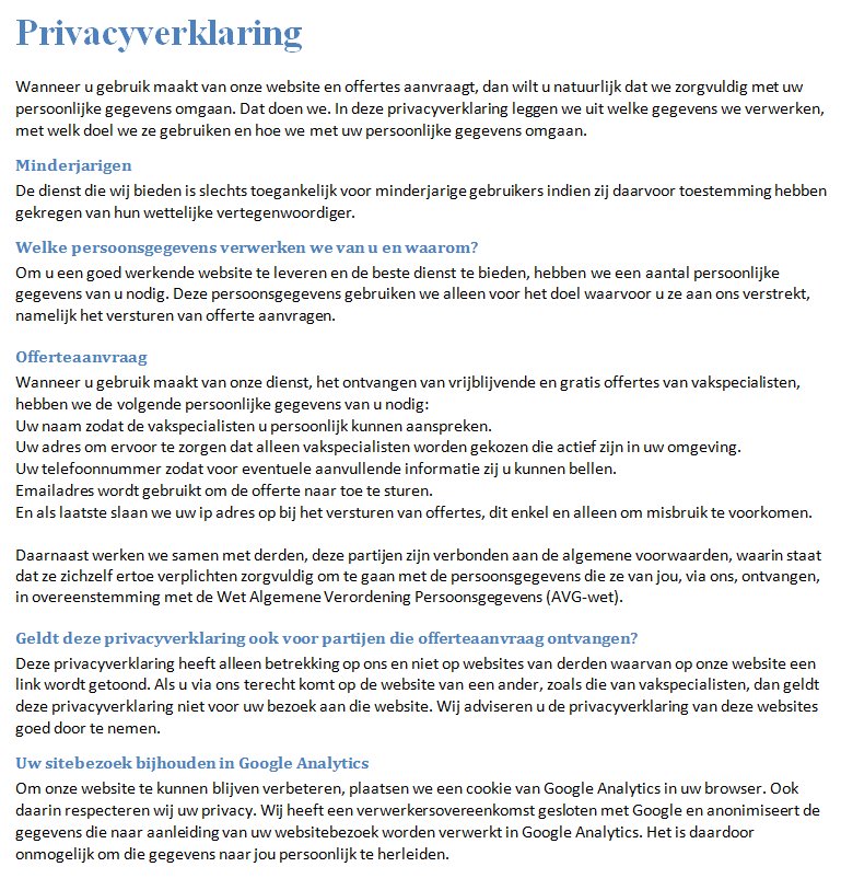 Privacyverklaring van Prijzenkunststofkozijnen.nl